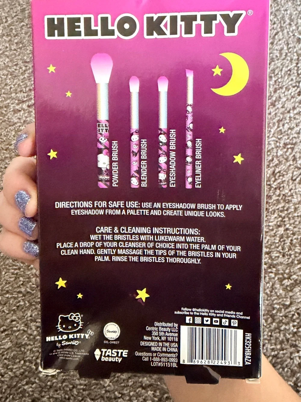 Hello Kitty 4 Piece Cosmetic Brush Set